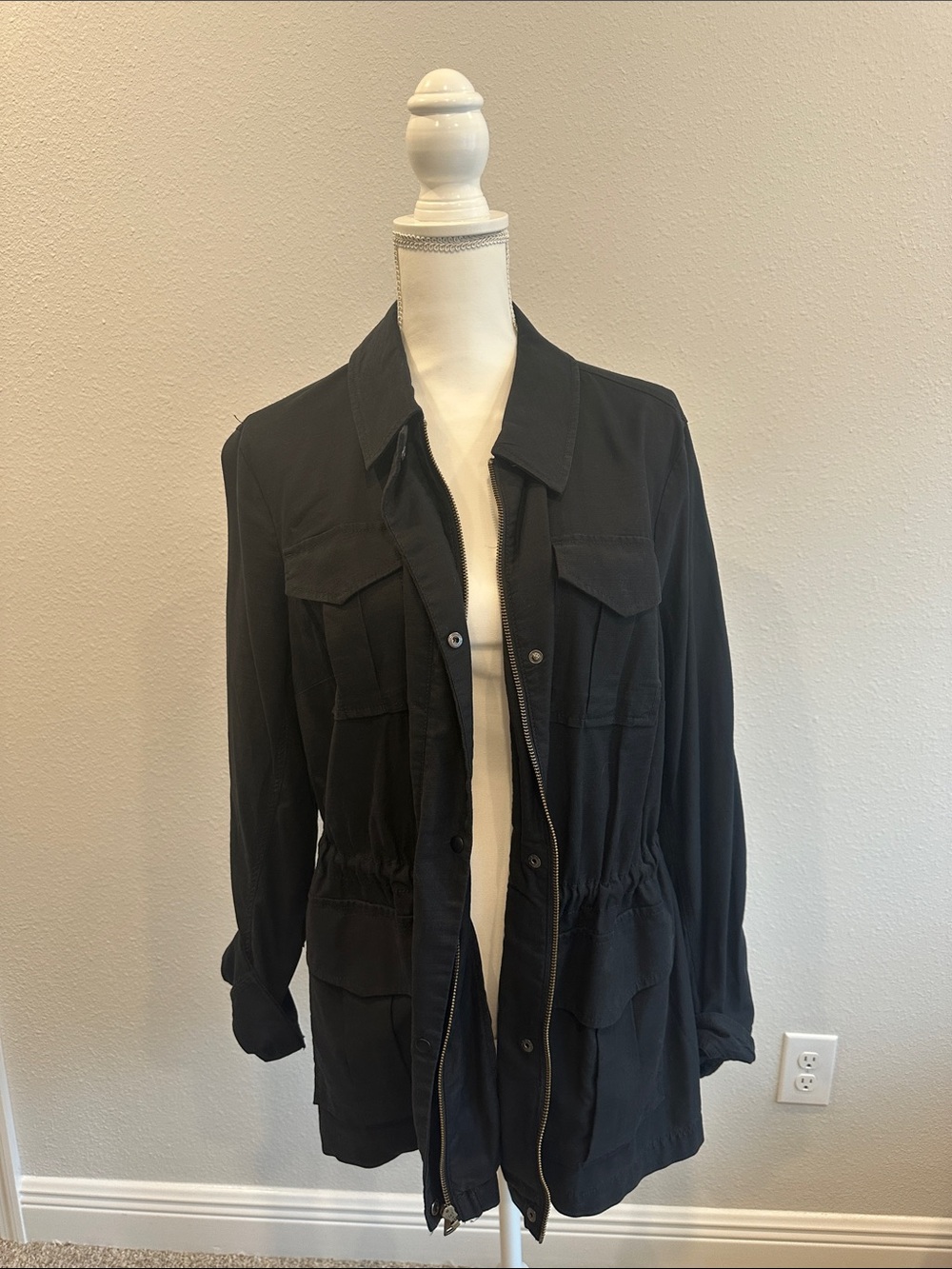 Lane Bryant Black Utility Jacket with Front Pockets